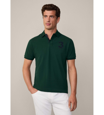 Hackett London Polo verde con numero Heritage