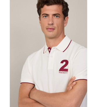 Hackett London Heritage Number polo shirt white