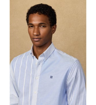 Hackett London Camicia Oxford patchwork Heritage blu