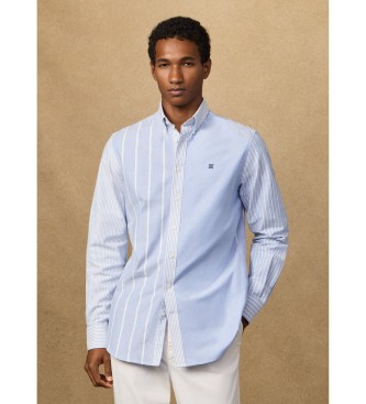 Hackett London Camicia Oxford patchwork Heritage blu