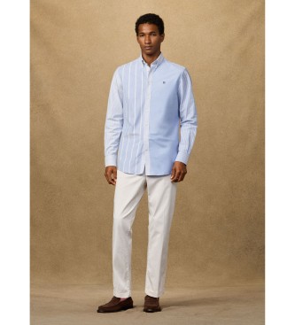 Hackett London Camicia Oxford patchwork Heritage blu