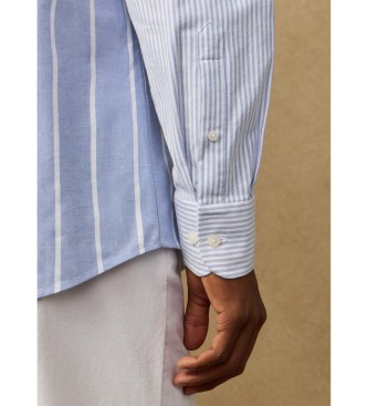 Hackett London Camicia Oxford patchwork Heritage blu