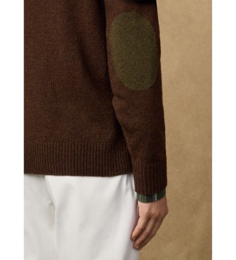Hackett London Maglione marrone con cerniera a un quarto