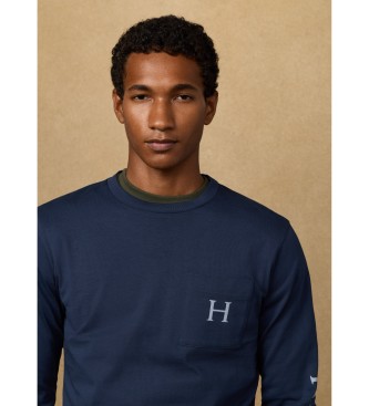 Hackett London Klasyczny granatowy t-shirt Peaks fit