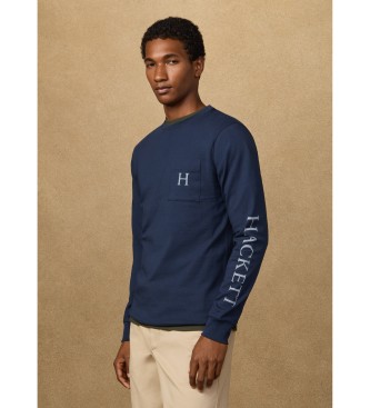 Hackett London Klasyczny granatowy t-shirt Peaks fit
