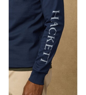 Hackett London Klasyczny granatowy t-shirt Peaks fit