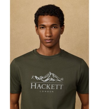 Hackett London Klasyczny zielony t-shirt Peaks fit