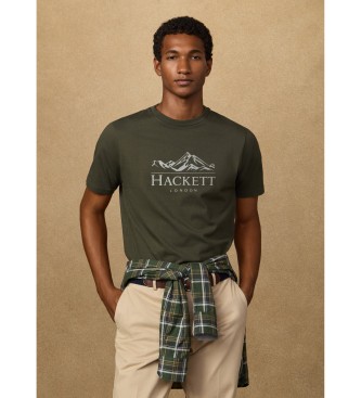 Hackett London Klasyczny zielony t-shirt Peaks fit