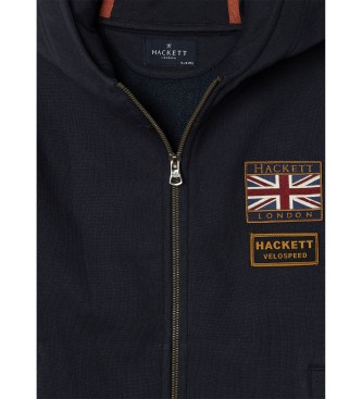 Hackett London Sweatshirt Heritage Rally azul-marinho