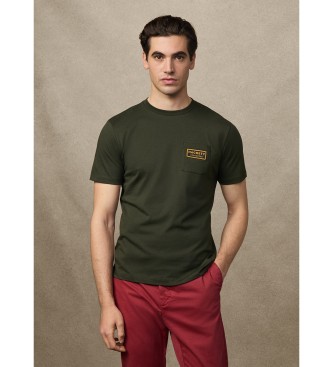 Hackett London Koszulka Heritage Rally Pocket w kolorze zielonym