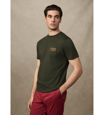 Hackett London Koszulka Heritage Rally Pocket w kolorze zielonym