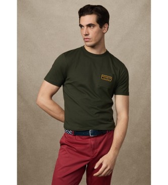 Hackett London Koszulka Heritage Rally Pocket w kolorze zielonym