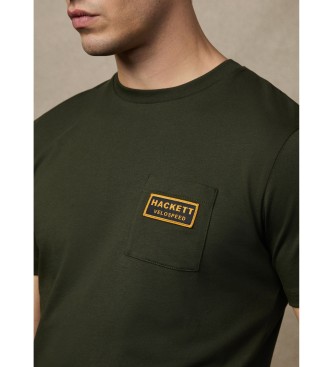 Hackett London Koszulka Heritage Rally Pocket w kolorze zielonym