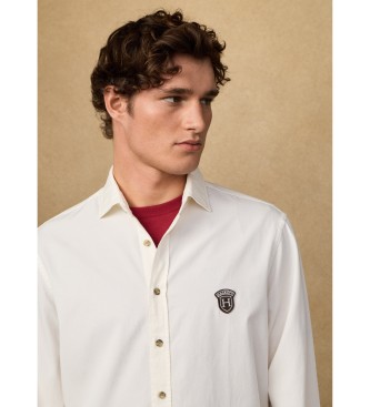 Hackett London Camisa de sarja de corte cl�ssico em branco