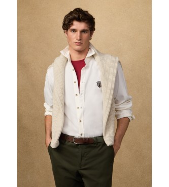 Hackett London Camisa de sarja de corte cl�ssico em branco