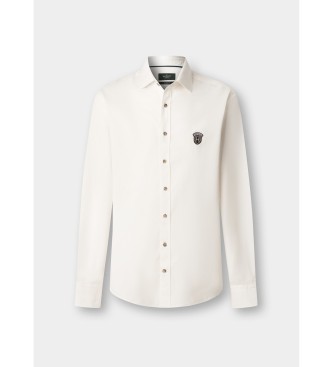 Hackett London Camisa de sarja de corte cl�ssico em branco
