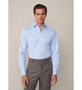 Hackett London Camisa azul com espinha de peixe