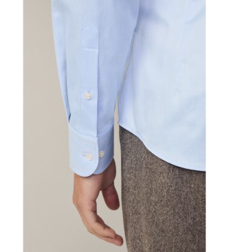 Hackett London Visgraat blauw overhemd