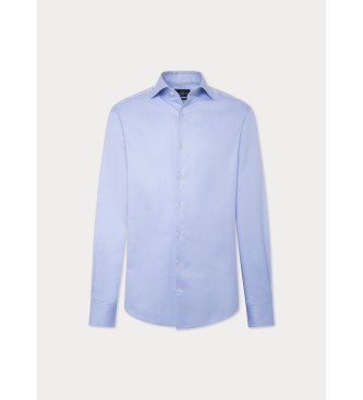 Hackett London Visgraat blauw overhemd