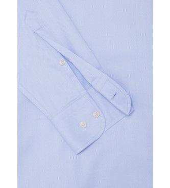 Hackett London Visgraat blauw overhemd