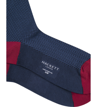 Hackett London Navy visgraat sokken