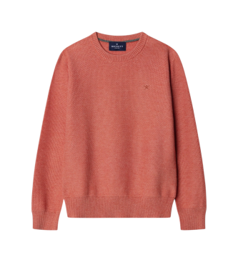 Hackett London Pull en nid d'abeille orange