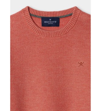 Hackett London Pull en nid d'abeille orange