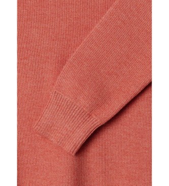 Hackett London Pull en nid d'abeille orange