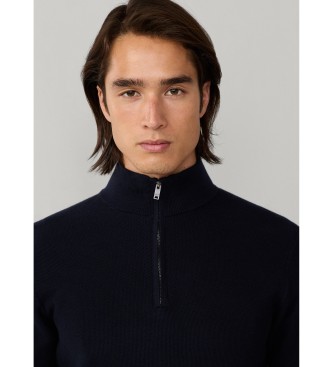 Hackett London Jersey Honeycomb Hzip marino