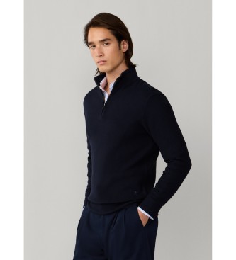 Hackett London Jersey Honeycomb Hzip marino