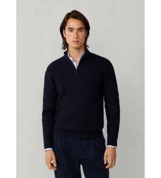 Hackett London Jersey Honeycomb Hzip marino