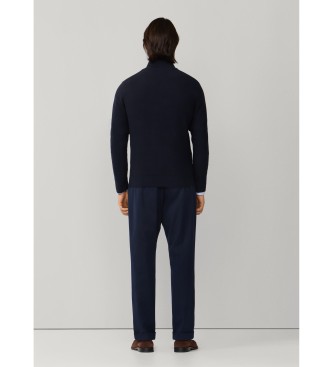 Hackett London Jersey Honeycomb Hzip marino