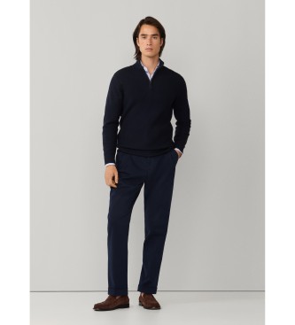Hackett London Jersey Honeycomb Hzip marino
