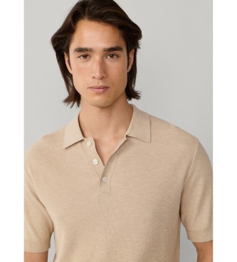 Hackett London Honeycomb SS beige poloshirt