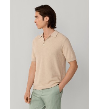 Hackett London Honeycomb SS beige poloshirt