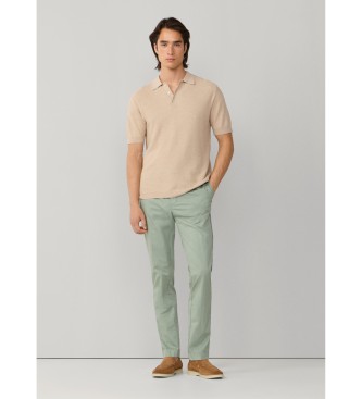 Hackett London Honeycomb SS beige poloshirt
