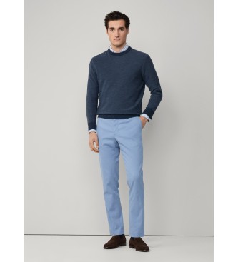 Hackett London Honeycomb Stitch Crew blue