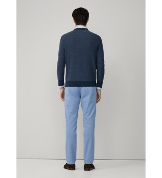 Hackett London Honeycomb Stitch Crew blue