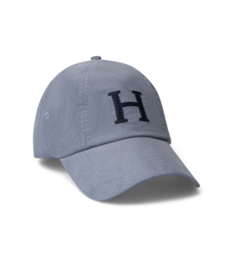 Hackett London Sztruksowa czapka H Cap niebieska