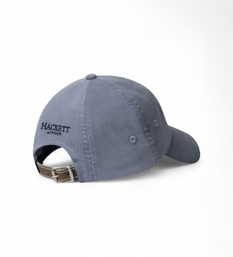 Hackett London Sztruksowa czapka H Cap niebieska