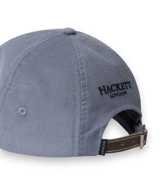 Hackett London Sztruksowa czapka H Cap niebieska