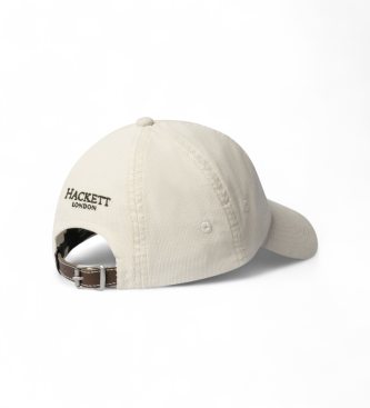 Hackett London Sztruksowa czapka off-white