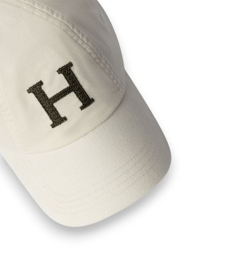Hackett London Sztruksowa czapka off-white