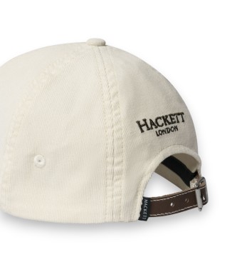 Hackett London Sztruksowa czapka off-white
