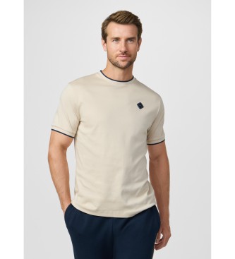Hackett London T-shirt met beige classic fit logo