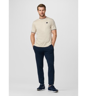 Hackett London T-shirt met beige classic fit logo