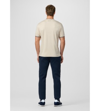 Hackett London T-shirt met beige classic fit logo