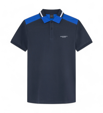 Hackett London Hs Colour Block marinefarbenes Poloshirt