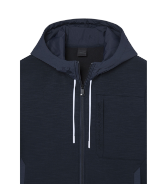 Hackett London Felpa blu scuro di Hs Commuter Hoody Fz