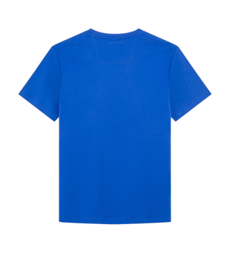 Hackett London Hs T-shirt met relif blauw